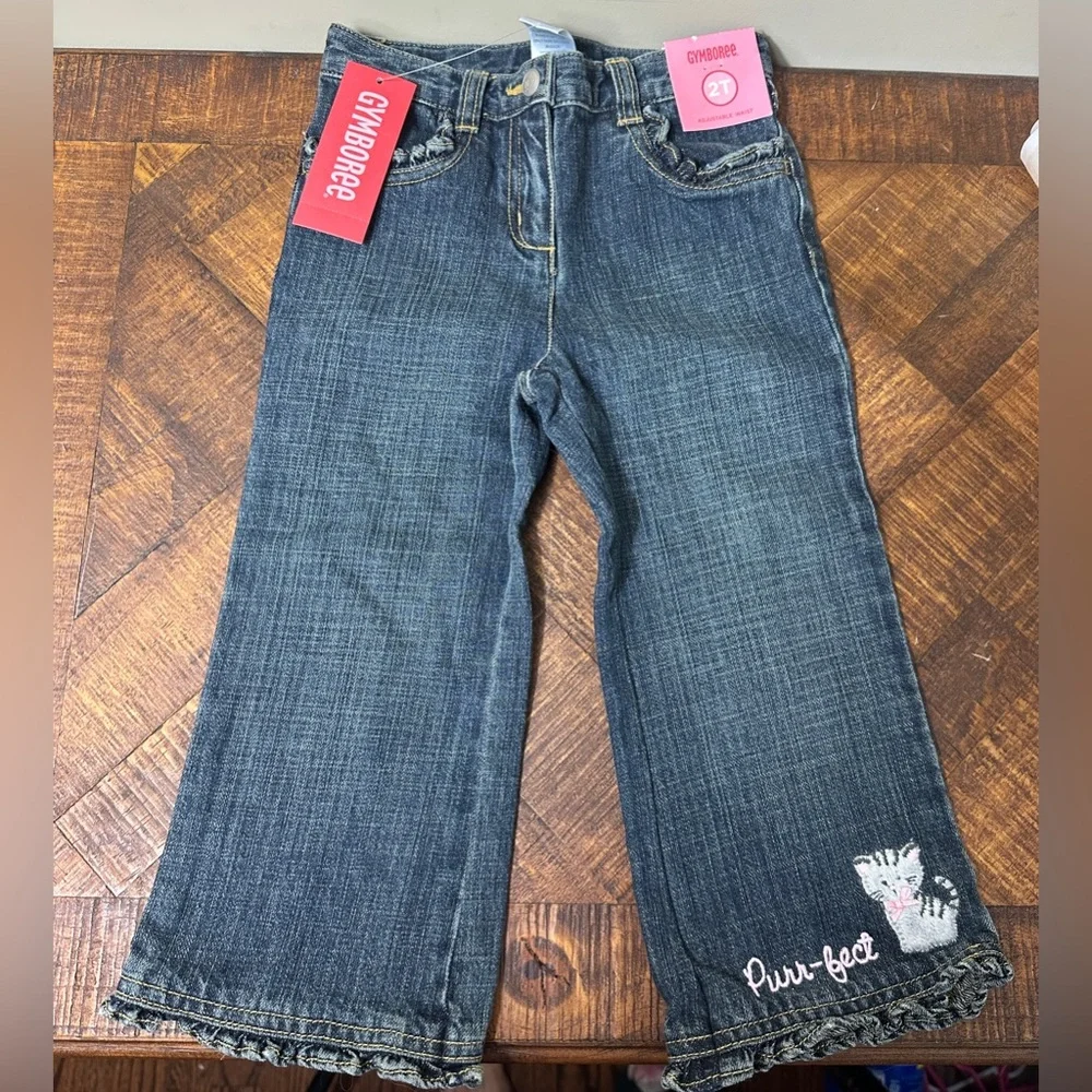 NWT Gymboree 2T Gray Kitty‎ Cat Purr-fact Denim Jeans